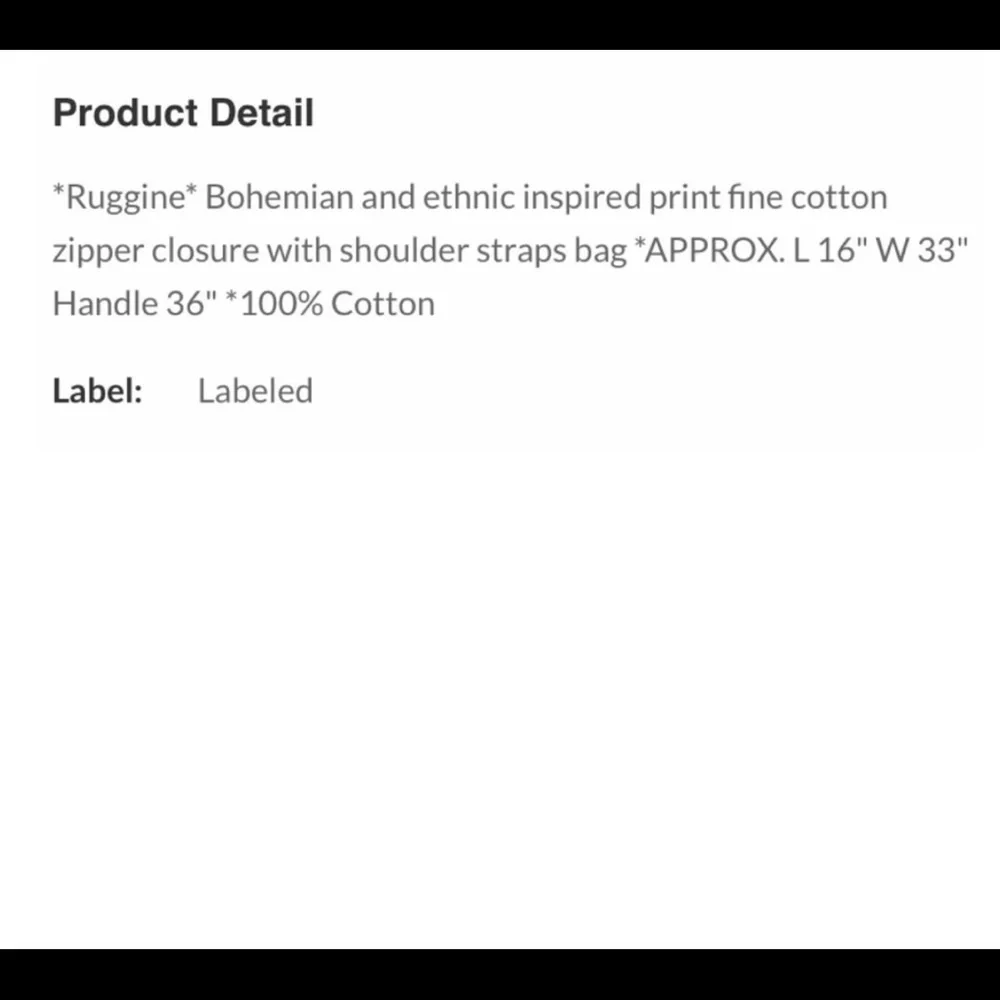 New! Ruggine Ethic Blue Print Bohemian Zipper Shoulder Bag with Pocket - Picture 7 of 8